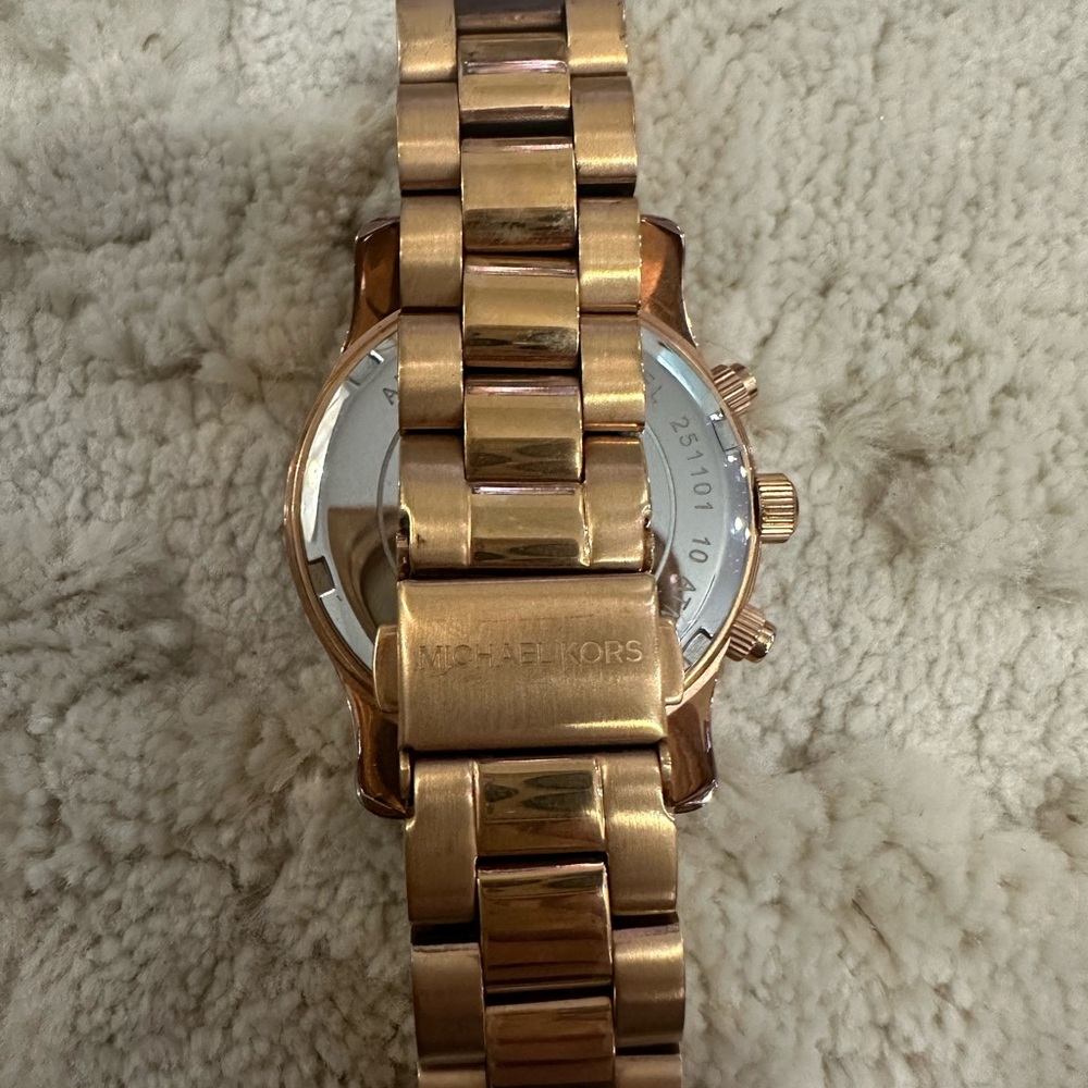 Michael Kors Metallic Rose Chronograph Watch - Picture 3 of 4